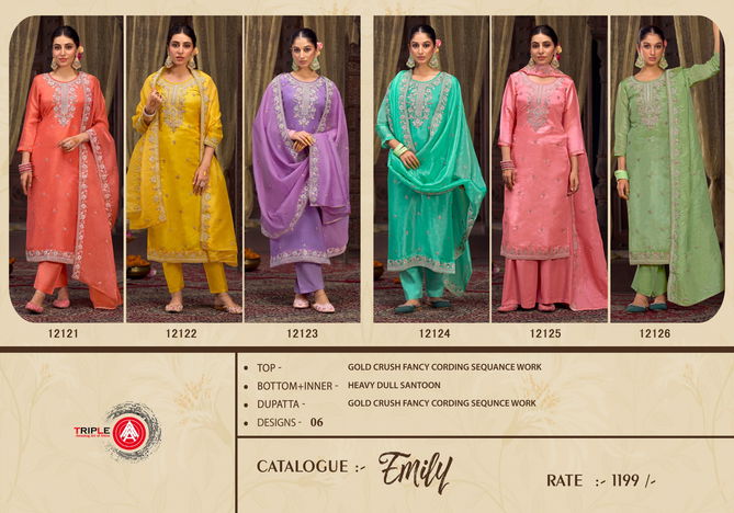 Emily By Triple Aaa Fancy Sequence Work Dress Material Wholesale Market In Surat
